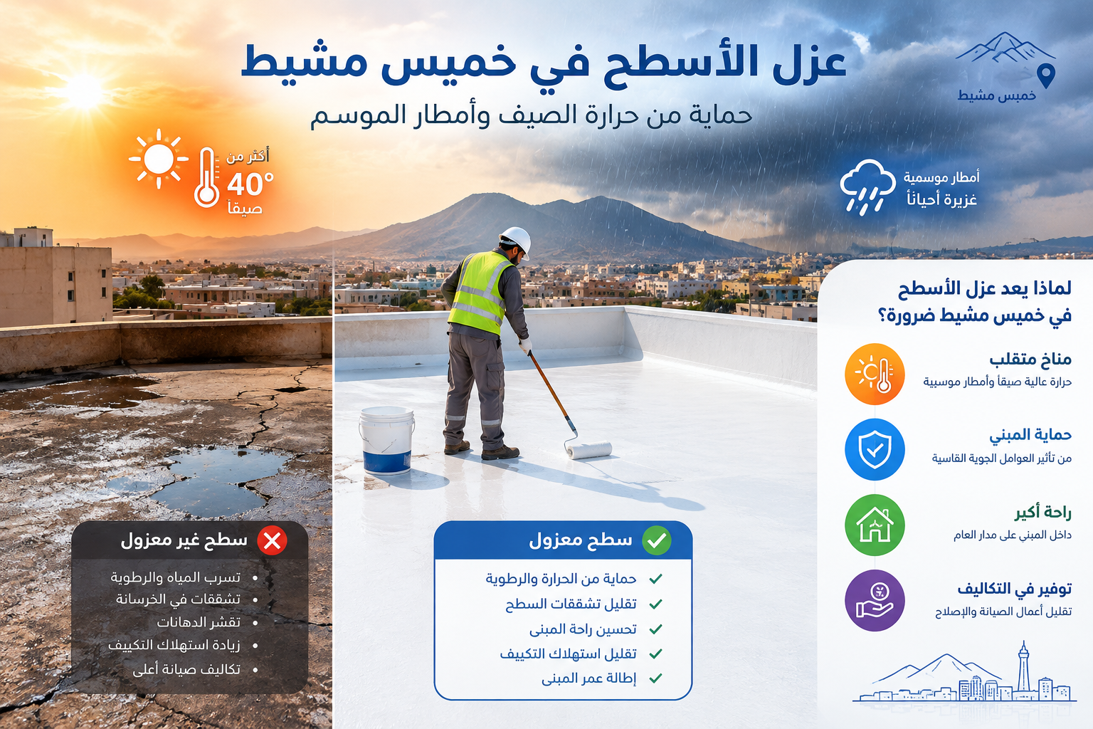 عزل اسطح بخميس مشيط